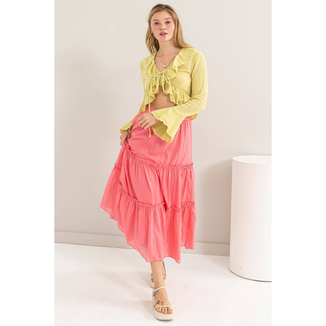Beach Date Gauzy Front Tie Top Cover Up