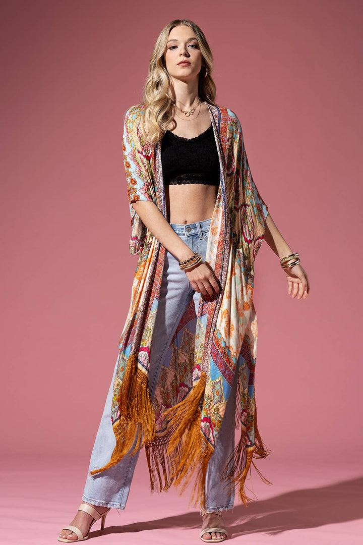 Cairo Fringe Boho Kimono