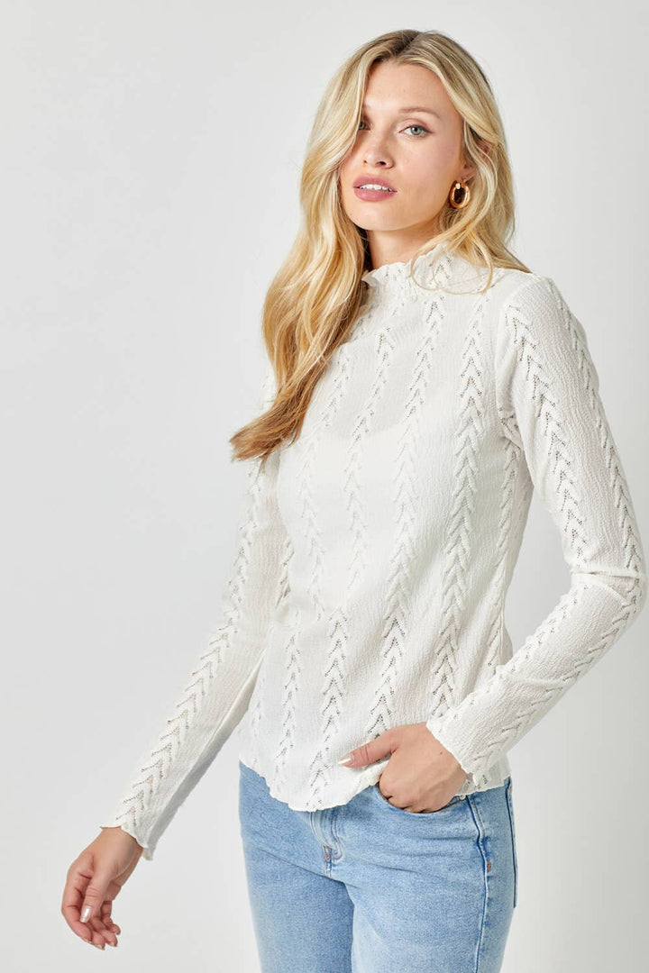 Then Everest Lettuce Edge Textured Top