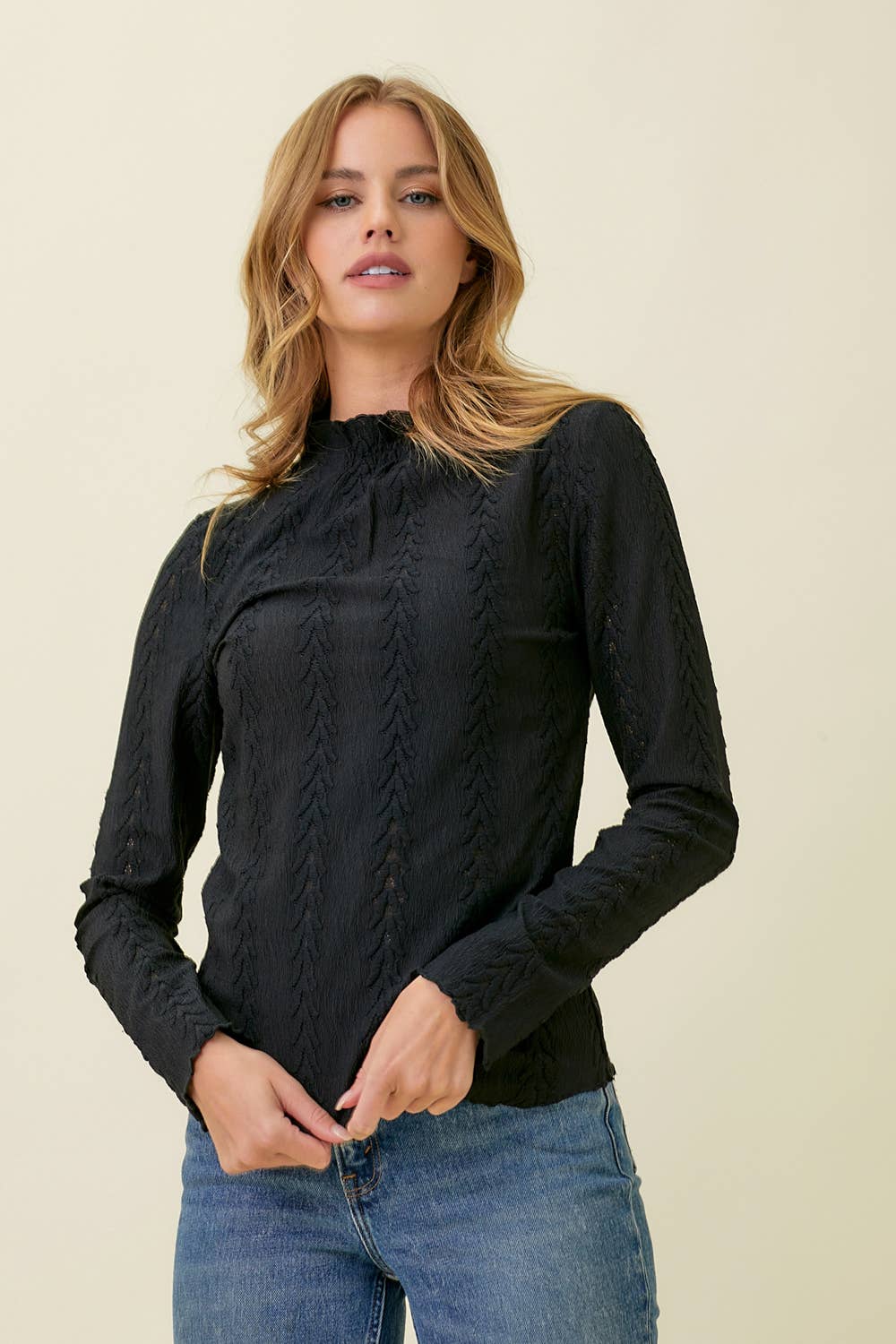 Then Everest Lettuce Edge Textured Top