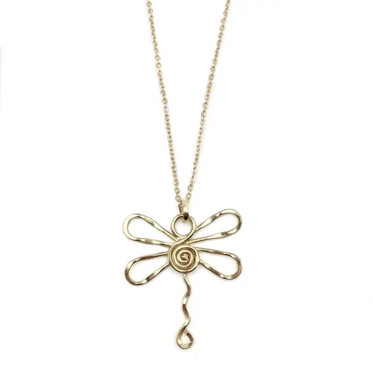 Large Dragonfly Gold & Silver Plated Large Pendant Necklace Insects
