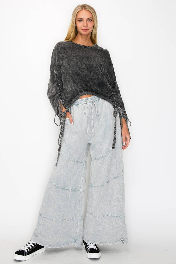 The Heather Mineral Washed BOHO Drawstring Sweatshirt