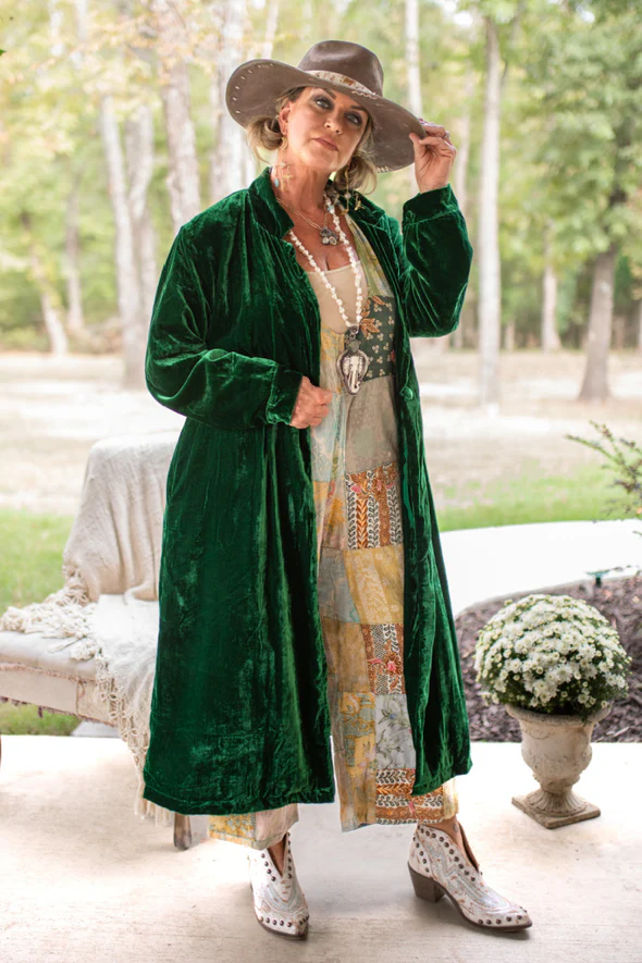 Golden Slumber Velvet  Duster Jacket