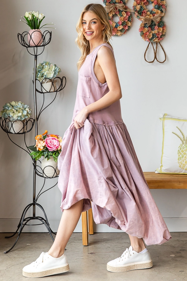 Perched About Ballon Sleeveless Skirt Dress