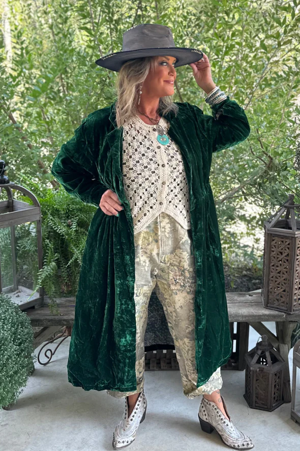 Golden Slumber Velvet  Duster Jacket