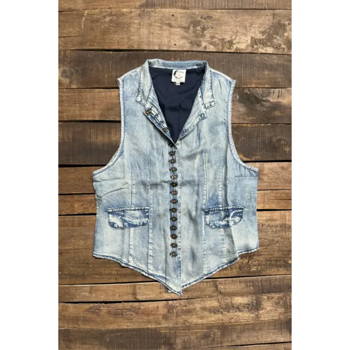 Mesmerized Button Down Cropped Vest Top