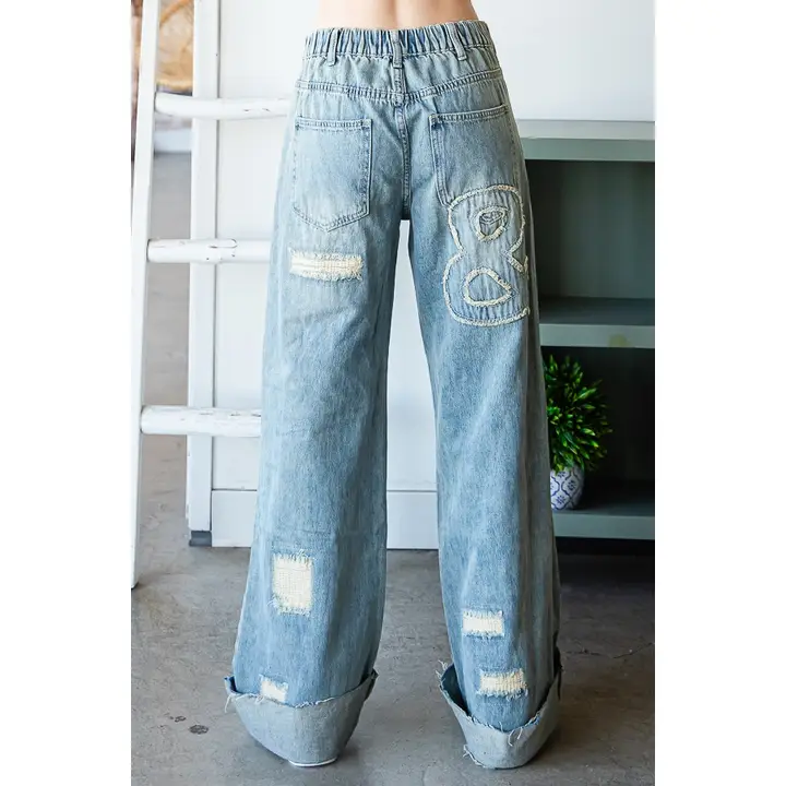 Love Letters Mineral Wash Patched Pant