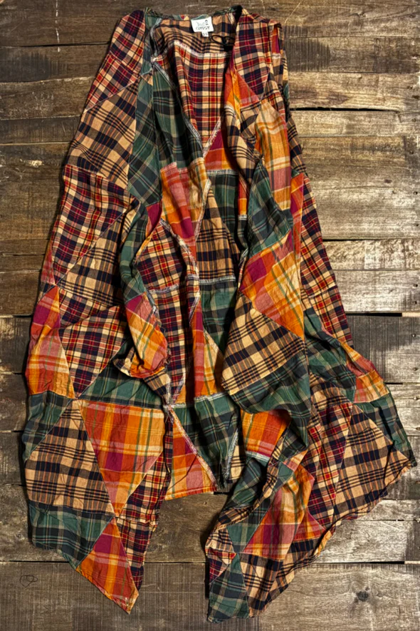 Look of Love Plaid Vest Cardigan