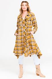 SALE My Choice Plaid Button Trench Coat