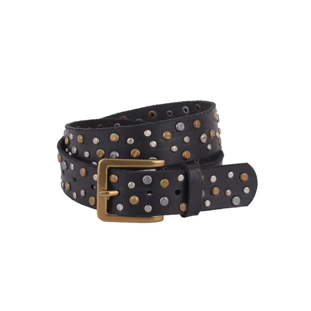 Your Everyday Distressed Leather Studded Belt