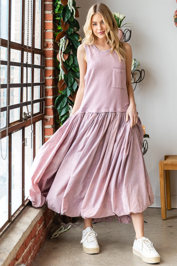 Perched About Ballon Sleeveless Skirt Dress