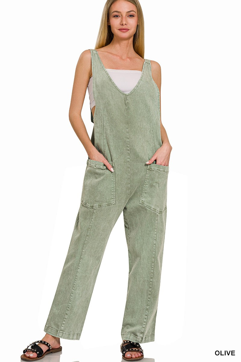 Vikki Deep V Baggy Adjustable Overall