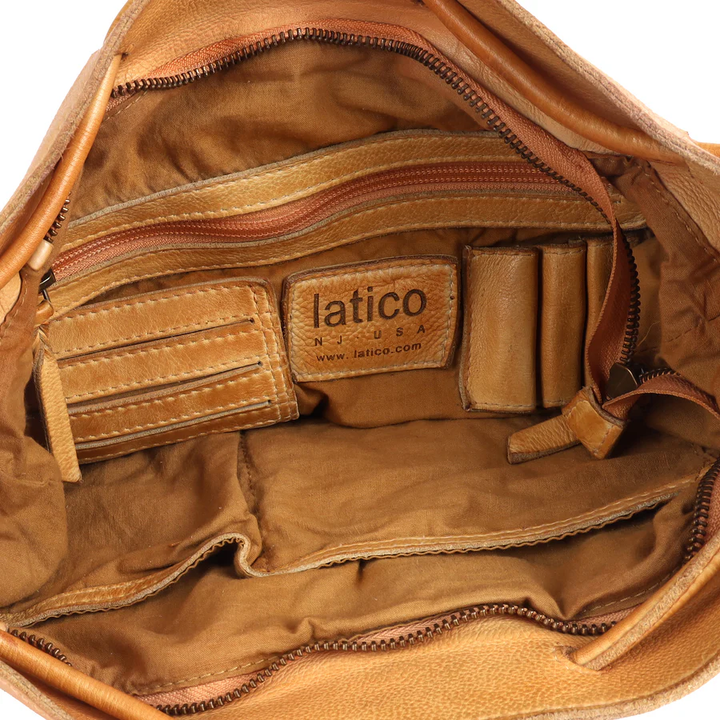 Meadow (LG) Handcrafted Leather Shoulder Bag: Mustard & White by Latico
