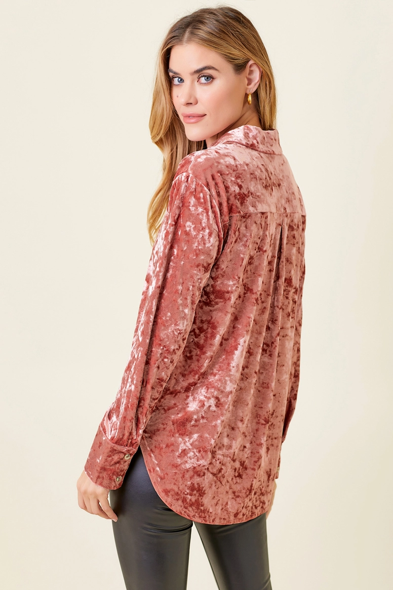 So Chic Boho Velvet Button Down