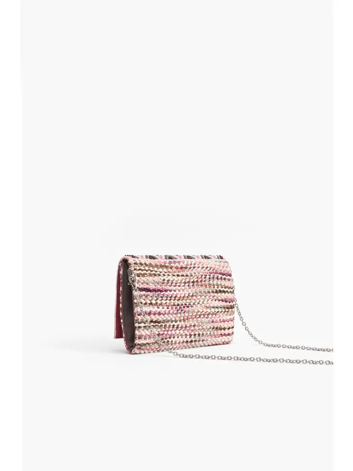 Pink Evil Eye Embroidered Accent Clutch