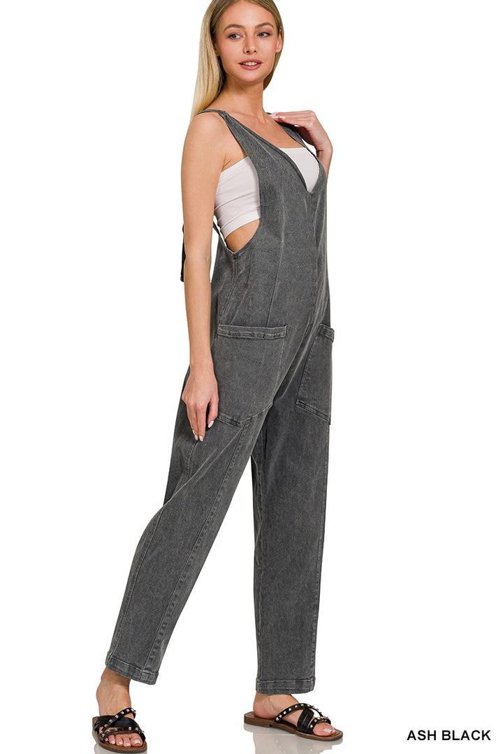 Vikki Deep V Baggy Adjustable Overall