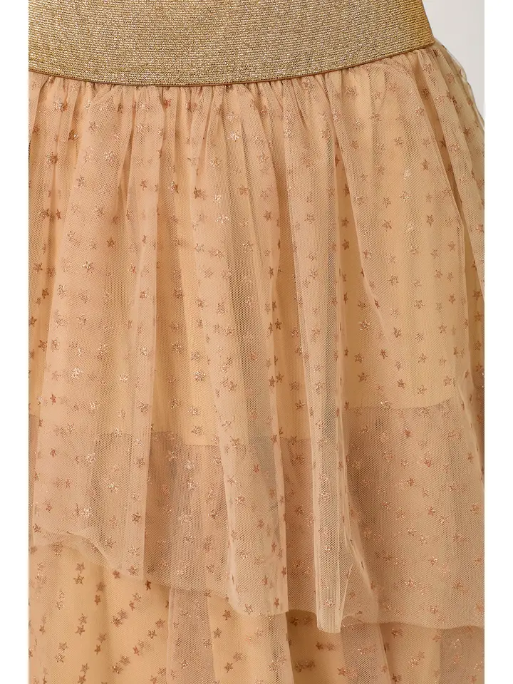 Sale - Starlight Star Asymmetrical Tiered Ruffle Tulle Midi Skirt