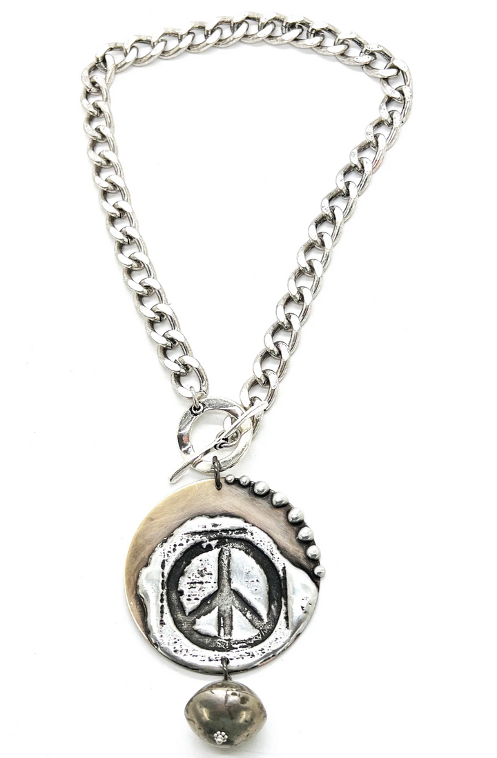 Peace in the Center Chunky Chain Necklace