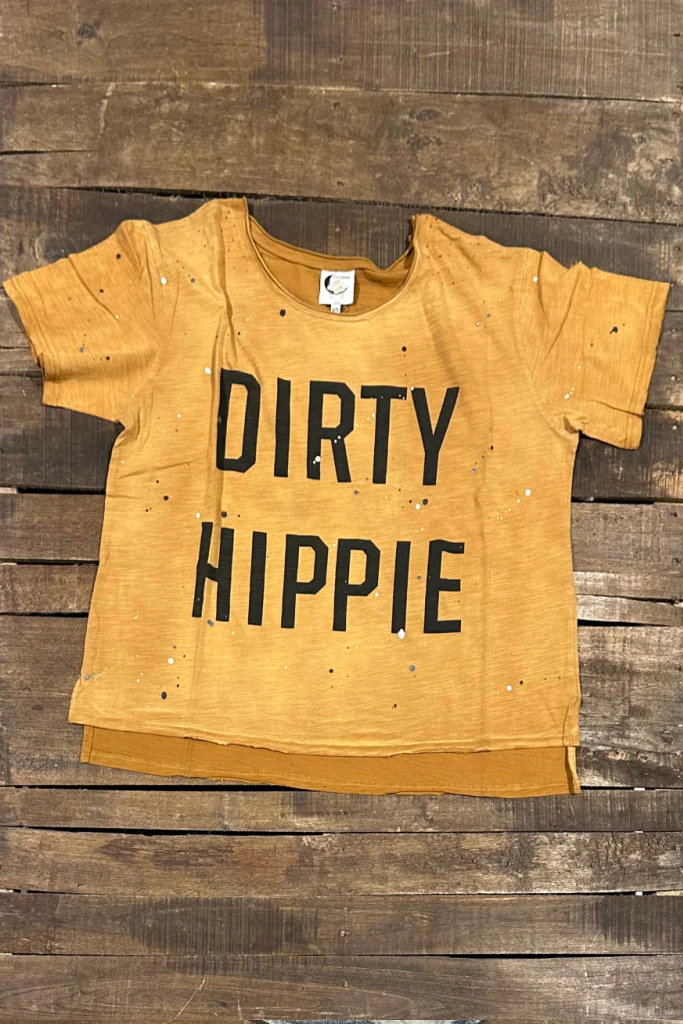 Dirty Hippie Tee in Mustard