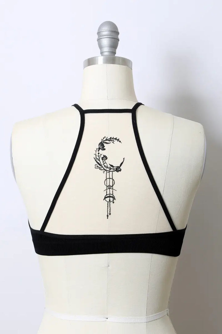 Dream Catcher Moon Tattoo Back Bralette Top Boho Hippie Layering