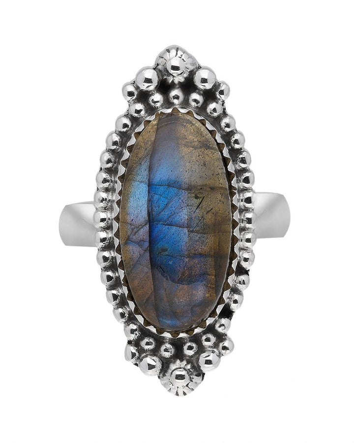 Labradorite Solid 925 Sterling Silver Solitaire Ring