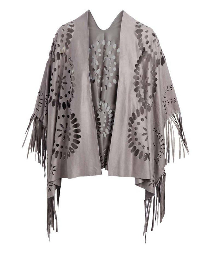 SALE - Willa Faux Suede Western Style Poncho